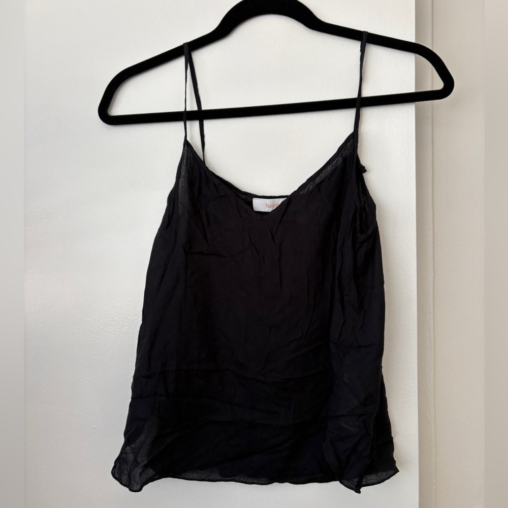 See By Chloe Black Camisole Top